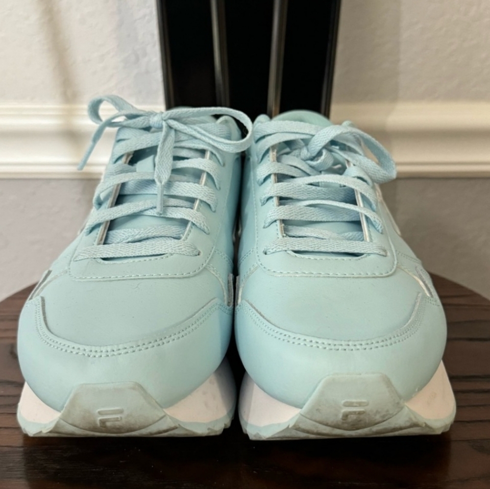 Women's FILA Platform Super Cute Sky Blue Stylish Tennis Shoes - Picture 3 of 5